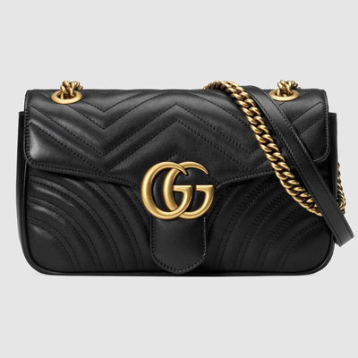 Gucci GG Marmont Small Black Matelassé Shoulder Bag