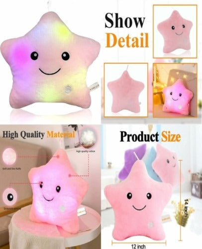 Creative Toy Luminous Relax Body Pillow Soft Stuffed Plush Glowing Colorful Star Shape