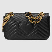 Gucci GG Marmont Small Black Matelassé Shoulder Bag