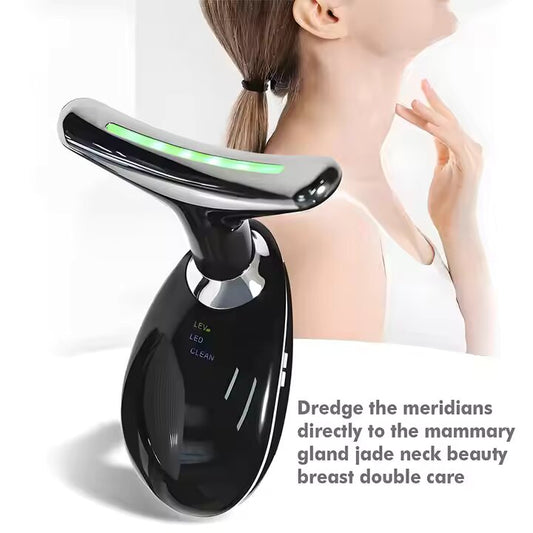 Neck Facial Lifting Device EMS Microcurrent LED Photon Therapy Vibration Face Massager