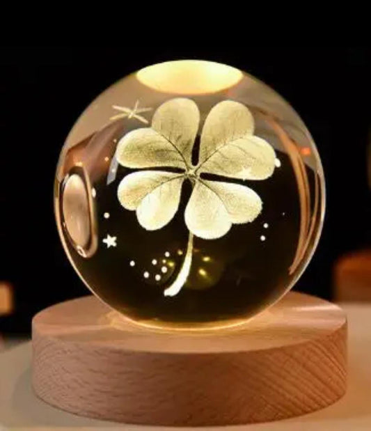 3D Ball Crystal Glass LED Table Lamp