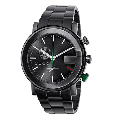 Gucci Gucci 101 G-Chrono Black Stainless Steel Black Dial Quartz Watch for Gents- GUCCI YA101331