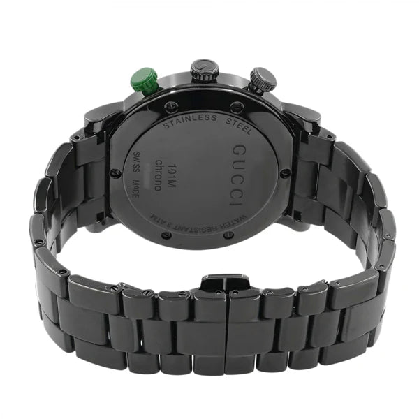 Gucci Gucci 101 G-Chrono Black Stainless Steel Black Dial Quartz Watch for Gents- GUCCI YA101331