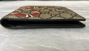 Gucci Bifold Wallet Beige GG Supreme Signature Canvas Kingsnake Snake Print