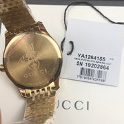 Gucci G-Timeless Gold Stainless Steel Silver Dial Quartz Watch for Ladies- YA1264155