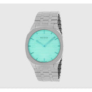 Gucci Gucci 25H Silver Stainless Steel Blue Dial Quartz Unisex Watch - YA163408