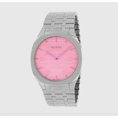 Gucci Gucci 25H Silver Stainless Steel Blue Dial Quartz Unisex Watch - YA163408