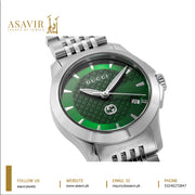 Gucci Women’s Swiss Made Quartz Stainless Steel Green Dial 27mm Watch YA1265008