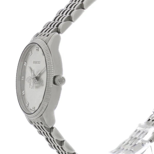 Gucci G-Timeless Silver Stainless Steel Silver Dial Quartz Watch for Ladies - GUCCI YA 1265019