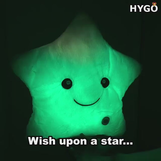 Creative Toy Luminous Relax Body Pillow Soft Stuffed Plush Glowing Colorful Star Shape